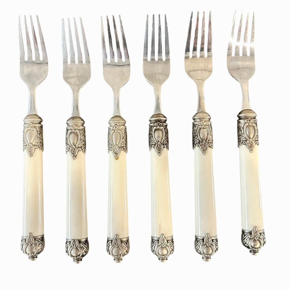 Hampton Silversmiths 'San Remo' Flatware Stainless Ivory Salad Forks-Set of 6